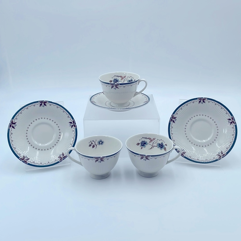 Royal Doulton Old Colony TC1005 Footed Cups & Saucer Sets Discontinued Pattern‎